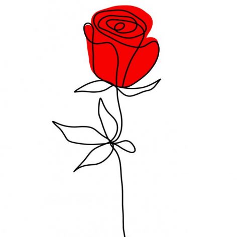 Róża czerwona grafika autorska