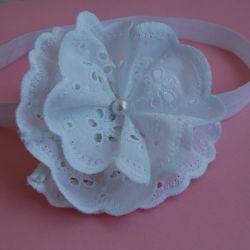 Opaska niemowlęca - "W bieli koronki"