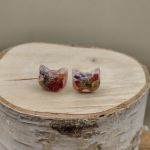 Koci Urok – komplet biżuterii z żywicy z zatopionymi kwiatami - 3