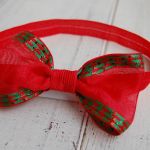 Opaska niemowlęca - Świąteczna kokarda - 