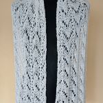 Biały szal z jedwabiem i kaszmirem, na drutach - chusta jedwab