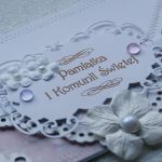 I Komunia św. -kartka 'perłowo pastelowo' - 