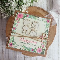 Kartka na ślub - Miśki