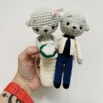 Szare misie młoda para prezent ślubny - maskotki ślubne