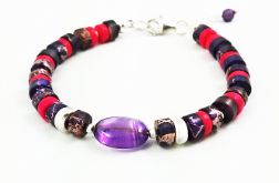 Bransoletka srebrna w paski.