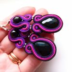 Black&Purple kolczyki sutaszowe - 