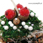 3 szyszki dekoracyjne ręcznie ozdabiane - Zimowe szyszki dekoracja świąteczna naturalna