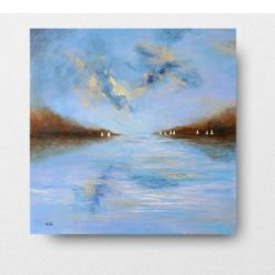 Białe łodzie-obraz akrylowy 60x60 cm 