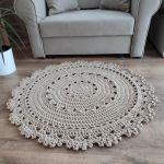 Dywan szydełkowy ze sznurka okrągły 90cm - Dywan ze sznurka