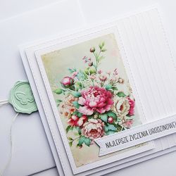 Kartka urodzinowa z bukietem na urodziny 