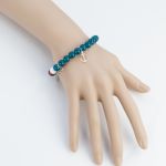 Bransoletka jadeit, zawieszka kotwica, łańcuszek, srebro 925 - Bransoletka jadeit, zawieszka kotwica, łańcuszek, srebro 925