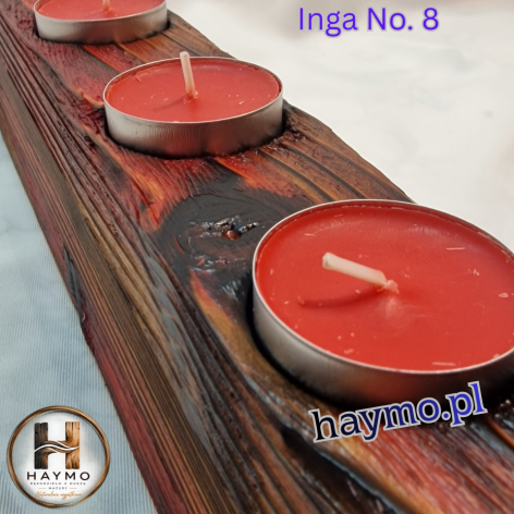 Świecznik drewniany SSB bursztyn Inga No. 8