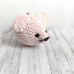 Różowa myszka - brelok - 