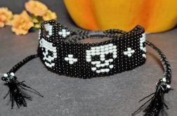Bransoletka z motywem czaszki styl rokowy punk gotycki halloween
