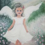 Aniołek Majowy - obraz ręcznie malowany