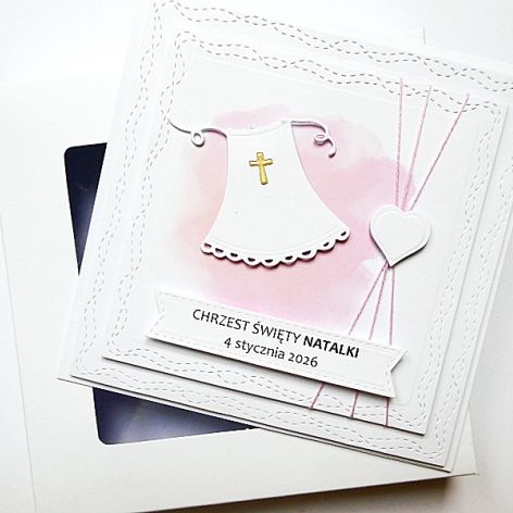 Kartka na Chrzest z szatką minimalistyczna