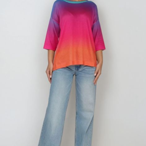 Luźny sweter damski ombre