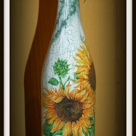 Dekoracyjna butelka - wazon - decoupage