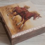 Pudełko z konikami - Handmade pudełko dla mężczyzny