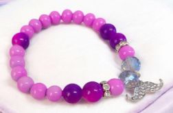 Bransoletka na gumce fuksja wąsy