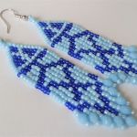 Kolczyki "indiańce" niebieskie - Kolczyki wiszące indiańce handmade