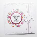 Kartka na Chrzest z gołębicą minimalistyczna - Kartka handmade na Chrzest z gołębicą