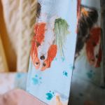 Torba haftowana - pies - Zbliżenie na wzór pasków