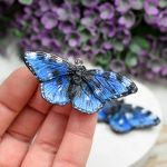 Motyle - kolczyki wiszące niebieskie - niebieski motyl kolczyki