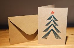 Kartka świąteczna - haftowana - choinka