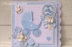 Kartka z wózkiem Chrzest