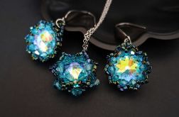 Turkusowy Komplet Biżuterii "Crystal Zircon"