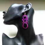 Black&Purple kolczyki sutaszowe - 