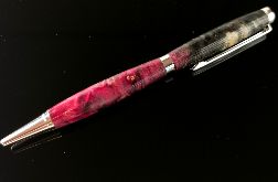 Długopis z drewna stabilizowanego - czerwono czarny