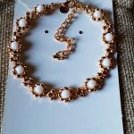 Elegancka bransoletka z kamieni – agat mleczny pozłacany hematyt - 