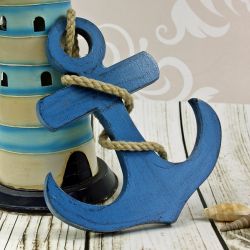 kotwica drewniana schabby chic -blue