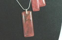 Kamień miłości - różowy kwarc mszysty. Zestaw eleganckiej biżuterii