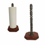 Loftowy stojak na papier kuchenny S002_1-W2 - Loftowy Stojak na papier-recznik kuchenny drewno-metal