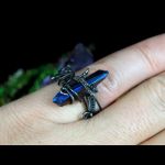 Kwarc Srebrny pierścionek z kwarcem tytanowym - Sterling Silver ring with Titanium Quartz, gift for her, gift for him, gift for mom, perfect present, unique artisan handcrafted jewelry