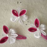 Różowe motylki - spinki - 
