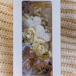 Kartka z szydełkowymi sercami - Kartka w pudełku