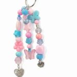 Różowo niebieski pastelowy breloczek - 