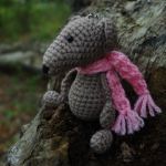 BEŻOWY SZCZUREK - brelok, zawieszka do torby, plecaka, kluczy - 