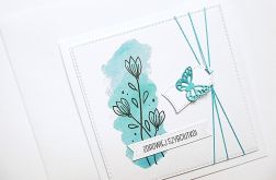 Kartka handmade z motylem powrotu do zdrowia