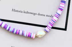 Naszyjnik #7 fioletowy z perłą