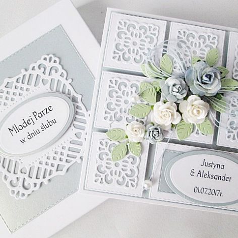 Kartka MŁODEJ PARZE koronkowa