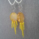 Kolczyki  z żółtej masy  perłowej - kolczyki perłowe