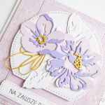 Kartka NA ŚLUB fioletowo-różowa - Kartka ślubna z fioletowo-różowymi kwiatami