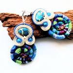 Blue-Green Masai kolczyki sutasz - 