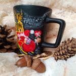 Ręcznie malowany świąteczny kubek 300 ml. - Ręcznie malowane