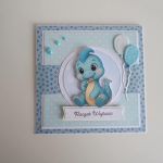 Personalizowana kartka na roczek dinozaur - Personalizowana kartka na roczek dinozaur